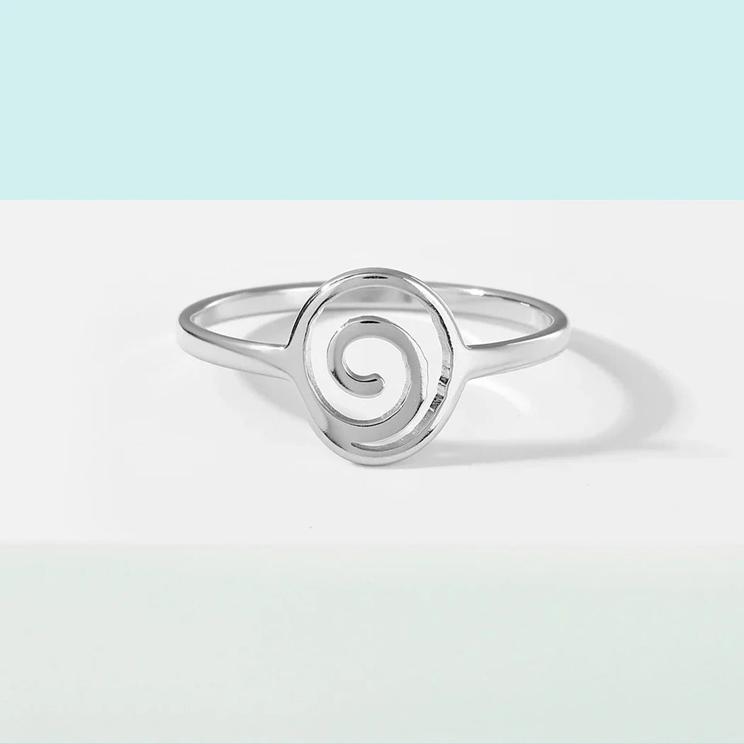 Geometric Spiral Ring silver