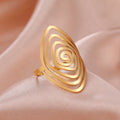 Geometric Spiral Ring Gold Woman