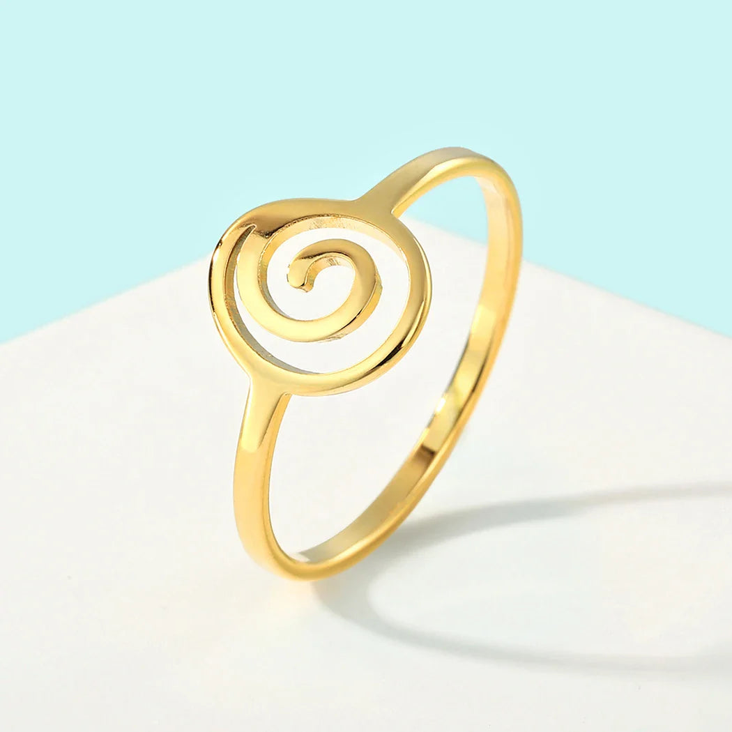 Geometric Spiral Ring gold