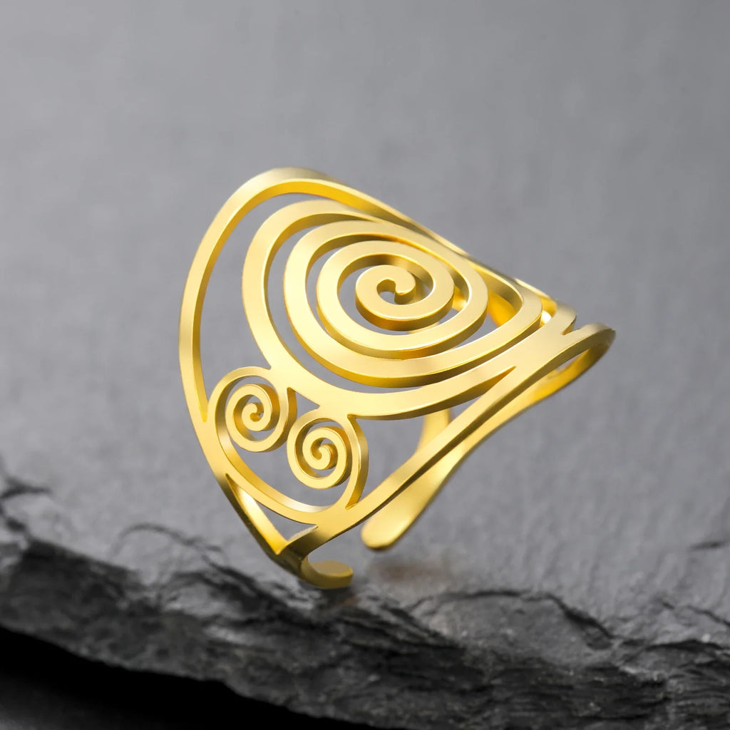 Bague spirale large pour femme or