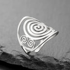 Bague spirale large pour femme argent