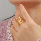 Bague spirale large pour femme or