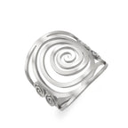 Bague spirale large pour femme argent