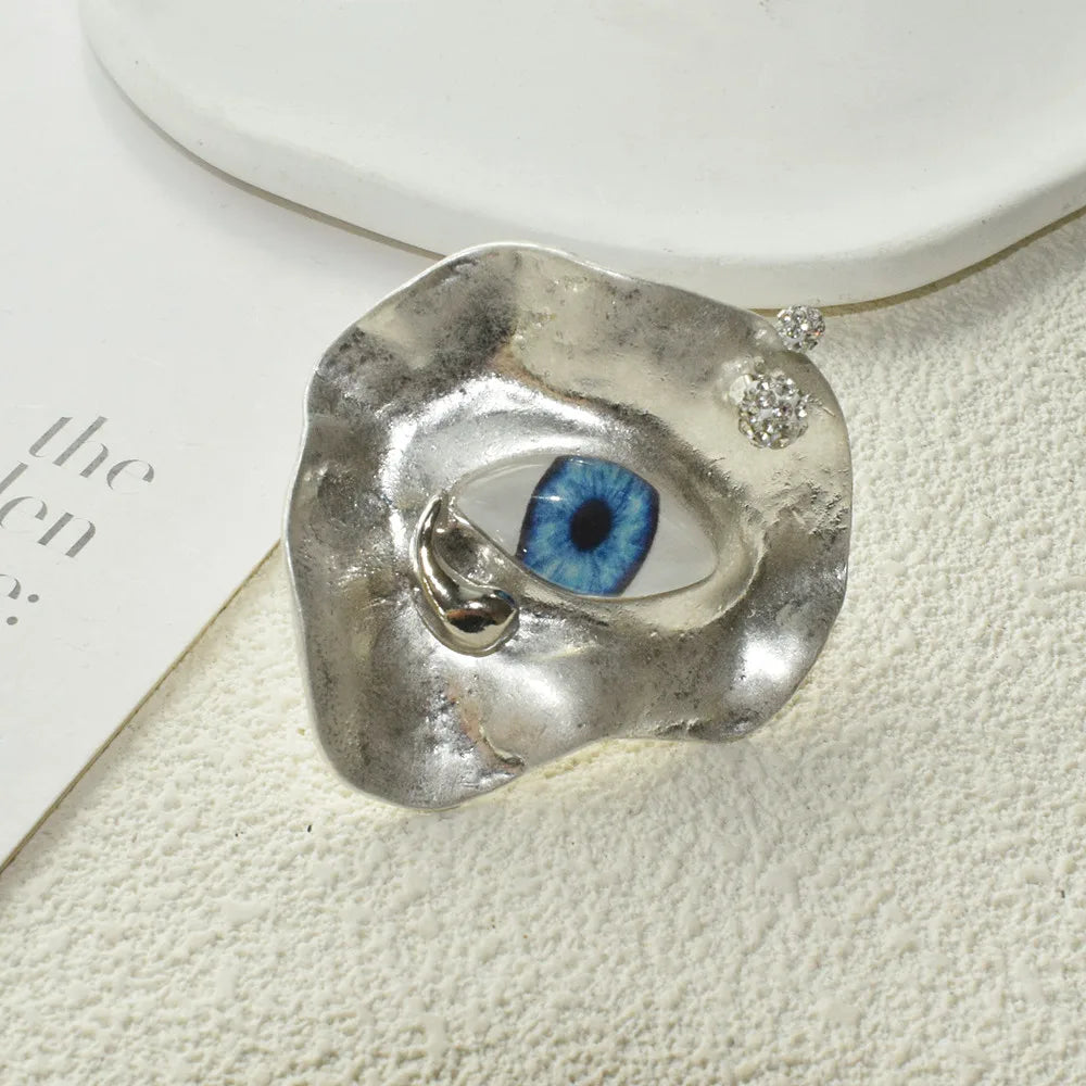Baroque Style Ring Against the Evil Eye silver
