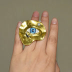 Baroque Style Ring Against the Evil Eye gold