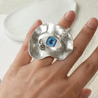 Baroque Style Ring Against the Evil Eye silver