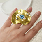 Baroque Style Ring Against the Evil Eye gold