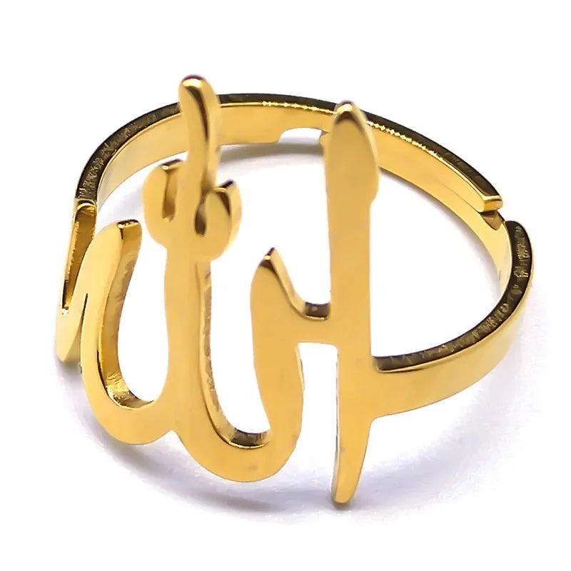 Bague pour homme ou femme Allah arabe musulman or