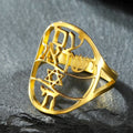 Bague symbolique juive avec gravure en hébreu étoile de David et Haï Chai or