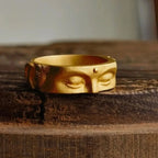 Gold Buddha Head Ring