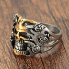Silver & Gold Skull Ring
