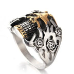 Silver & Gold Skull Ring