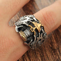 Silver & Gold Skull Ring