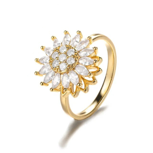 Sunflower Anti-Stress Gold Ring