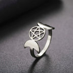 Fine Triple Moon Ring Witchcraft Woman Wiccan silver A