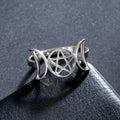 Fine Triple Moon Ring Witchcraft Woman Wiccan silver B