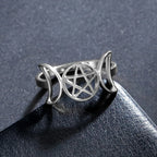 Fine Triple Moon Ring Witchcraft Woman Wiccan silver B