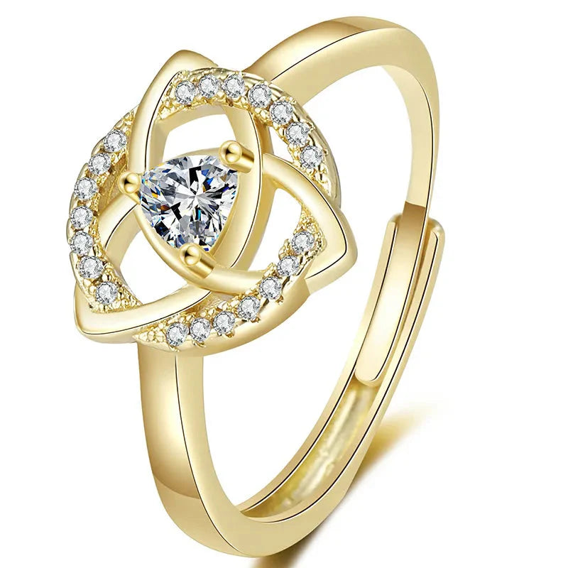 Triquetra Ring Irish Celtic Trinity Knot gold