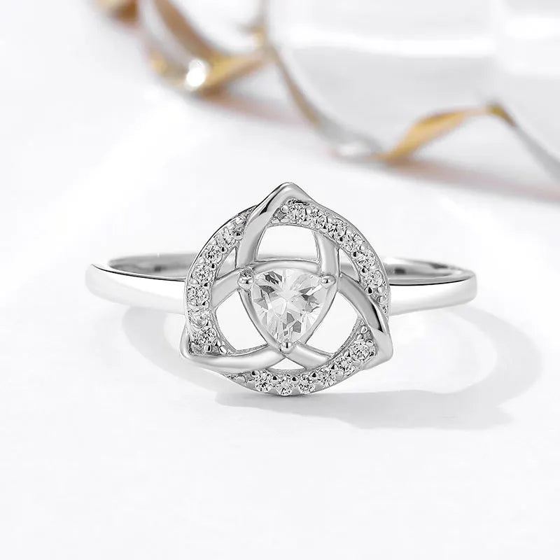 Triquetra Ring Irish Celtic Trinity Knot silver