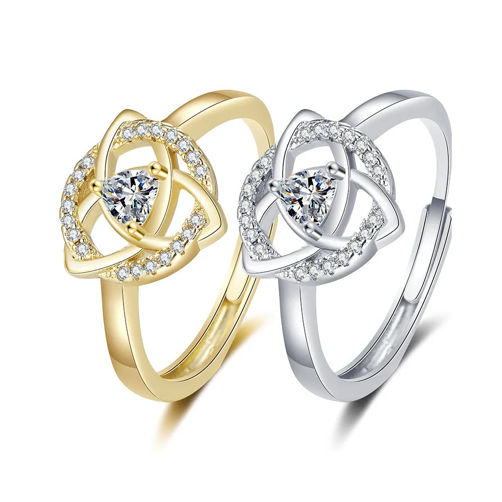 Triquetra Ring Irish Celtic Trinity Knot gold