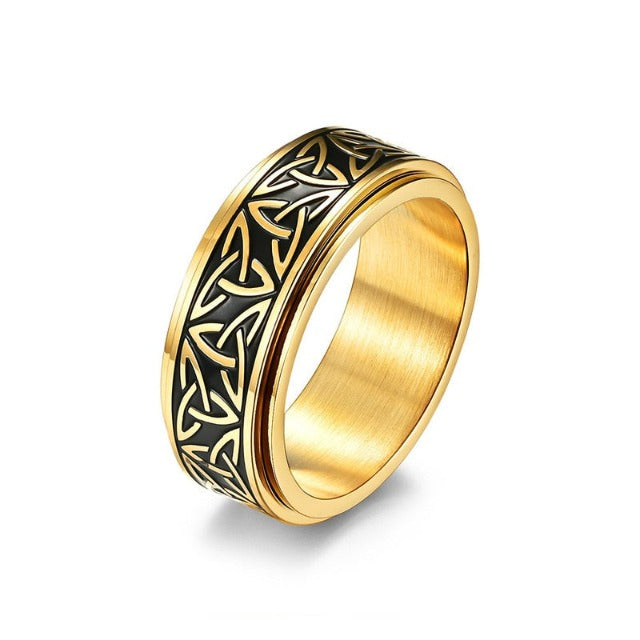 Bague Viking Ragnar Anneau Rotatif or