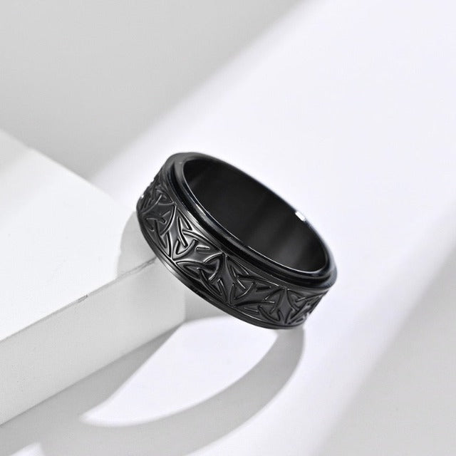Viking Ring Ragnar Black Rotating Ring