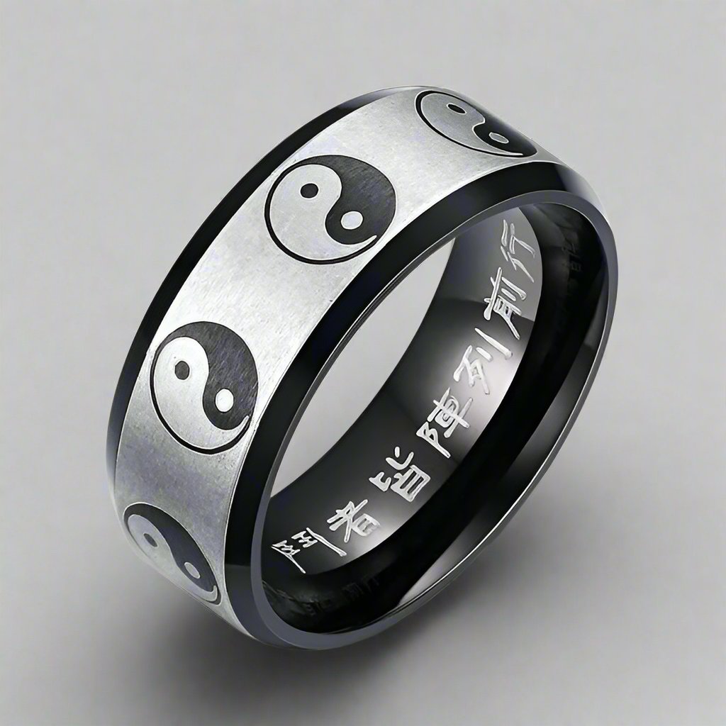 Yin Yang Steel Ring