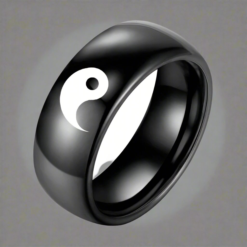 Black Color Yin Yang Ring