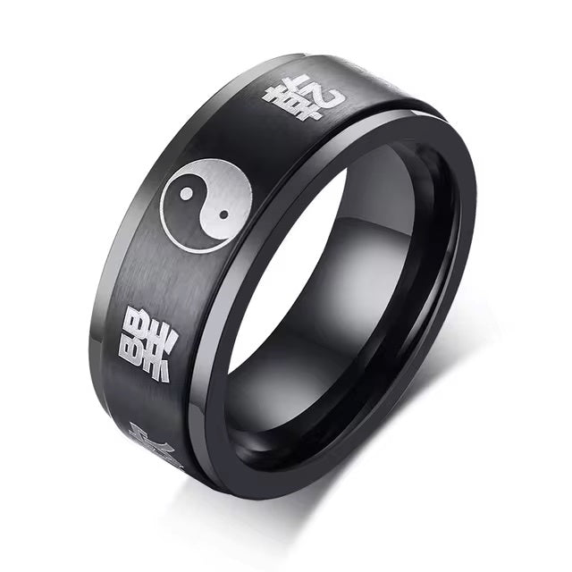 Black Yin Yang Ring