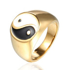 Yin Yang Ring Men Women Gold