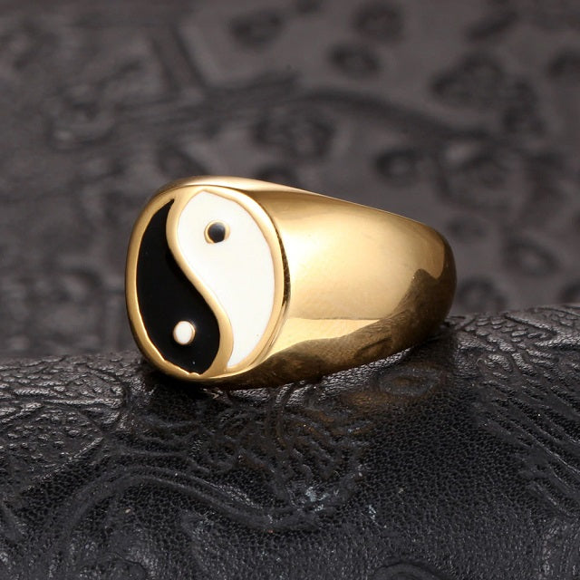 Yin Yang Gold Ring