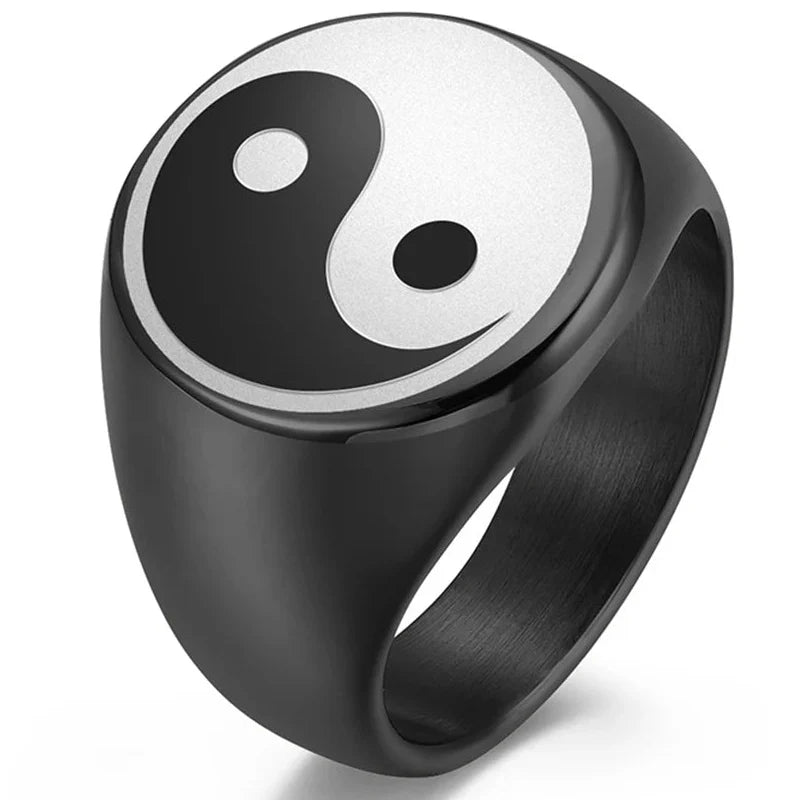 Yin Yang Ring for Men black