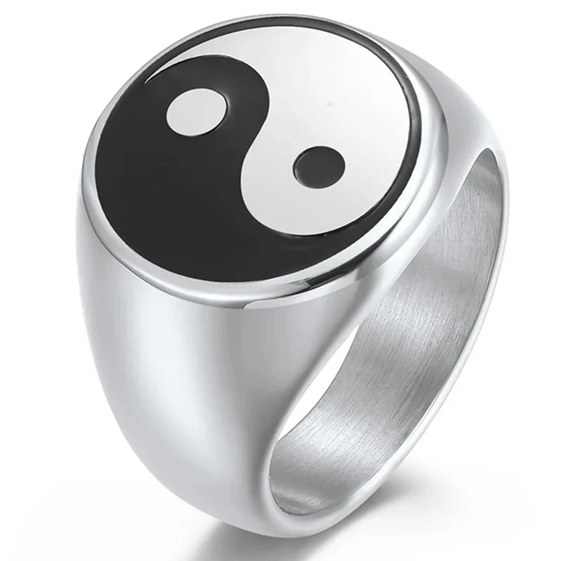 Yin Yang Ring for Men silver