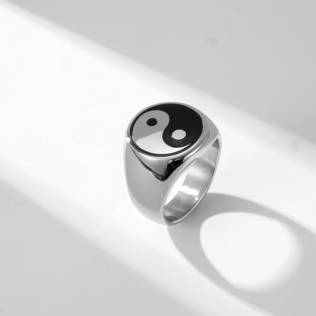 Yin Yang Ring for Men silver