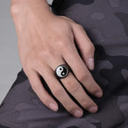 Yin Yang Ring for Men black