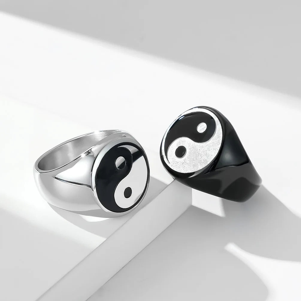 Yin Yang Ring for Men silver