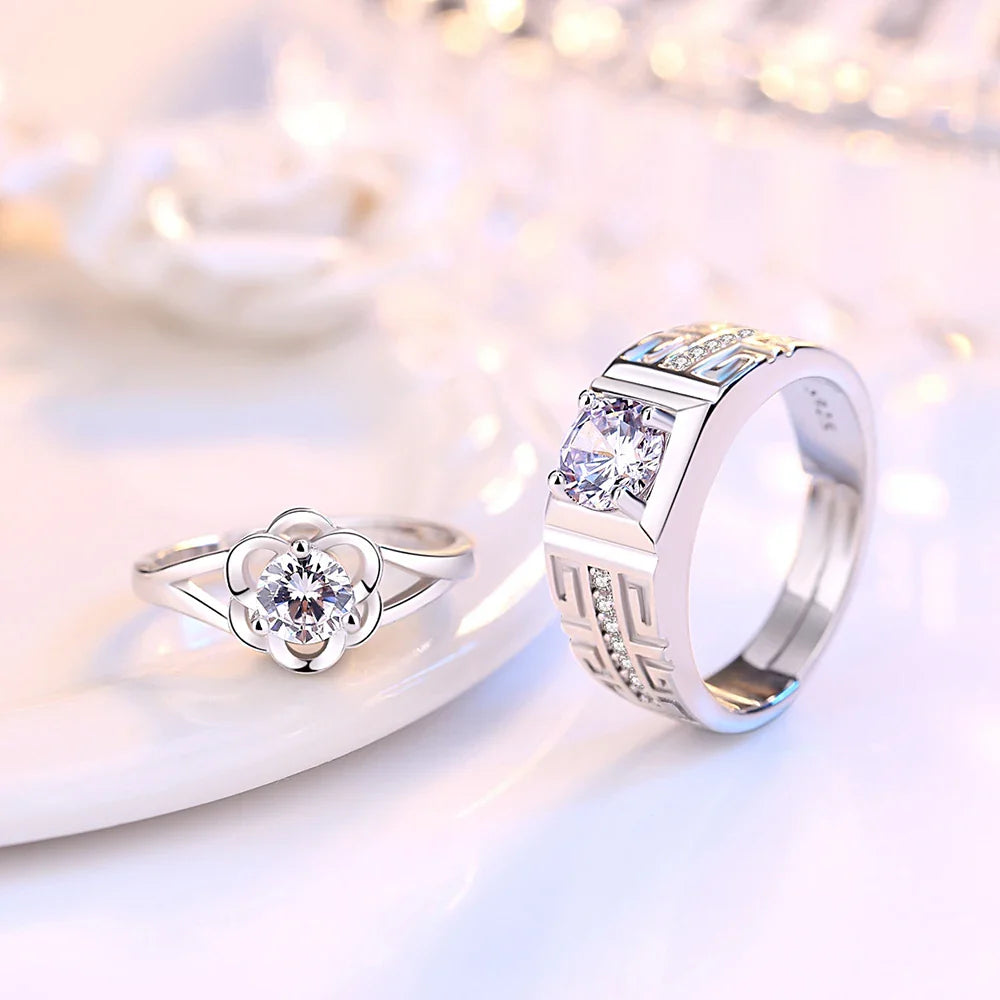 Rings for Couples Flower Ring