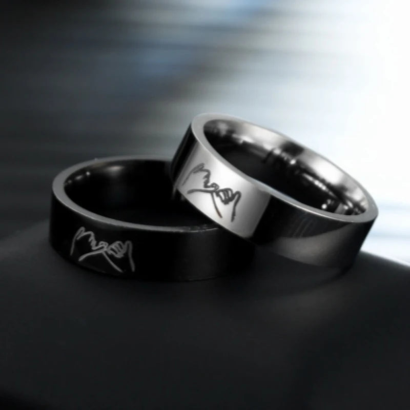Bagues pour Couples Anneau Love Argent ou Noir argent