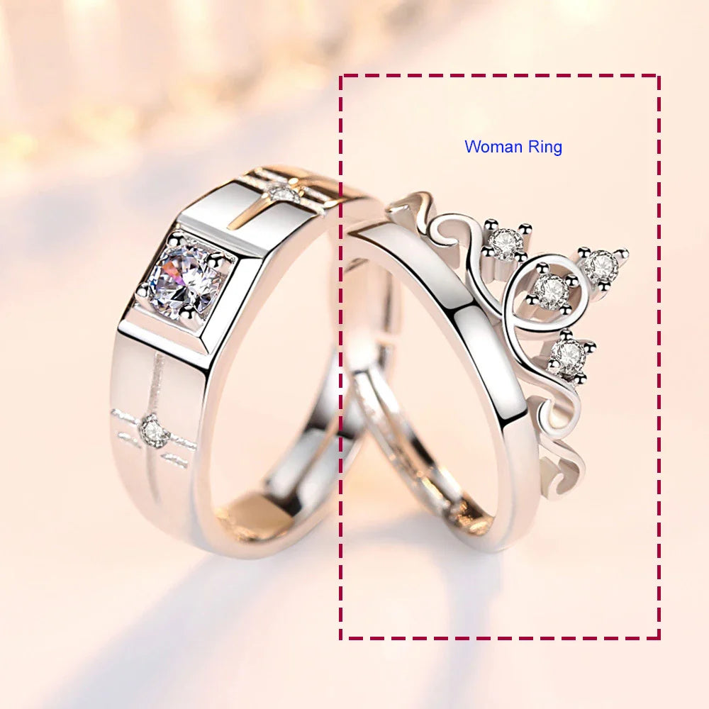 Couple Rings Queen Ring and Zircon woman