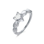 Couple Rings Heart Romantic Ring and Silver Zircon for Women