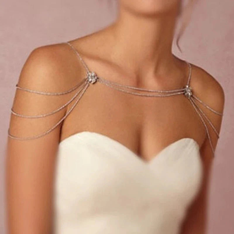 Women's Shoulder Jewelry - Silver Collarbone & Shoulder Chain