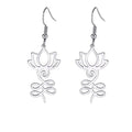 Buddhist Lotus Flower Earring Silver