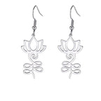 Buddhist Lotus Flower Earring Silver