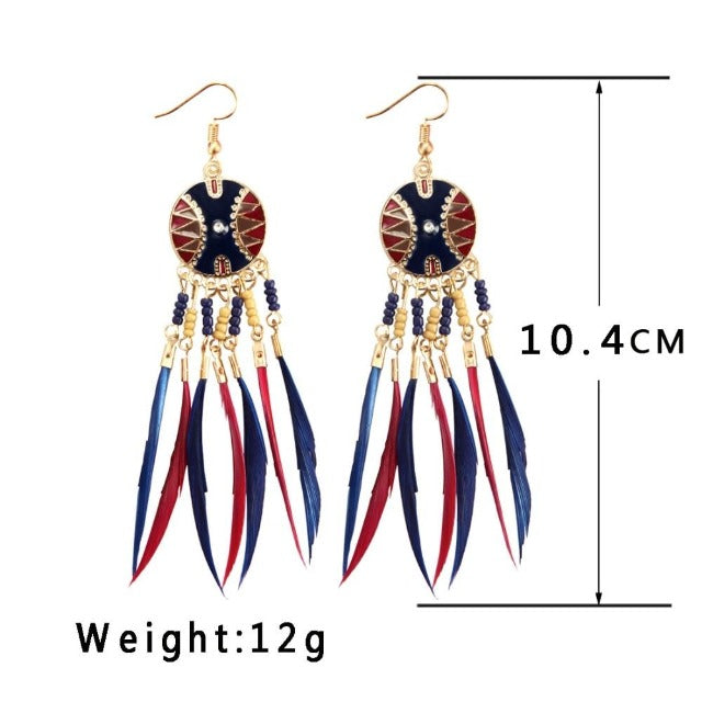 Blue and red African Ethnic Earring