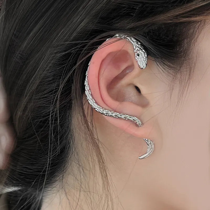 Long Snake Earring Silver