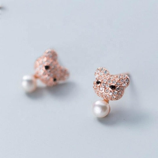 Rose gold Bear Earring