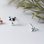 Silver Panda Earring