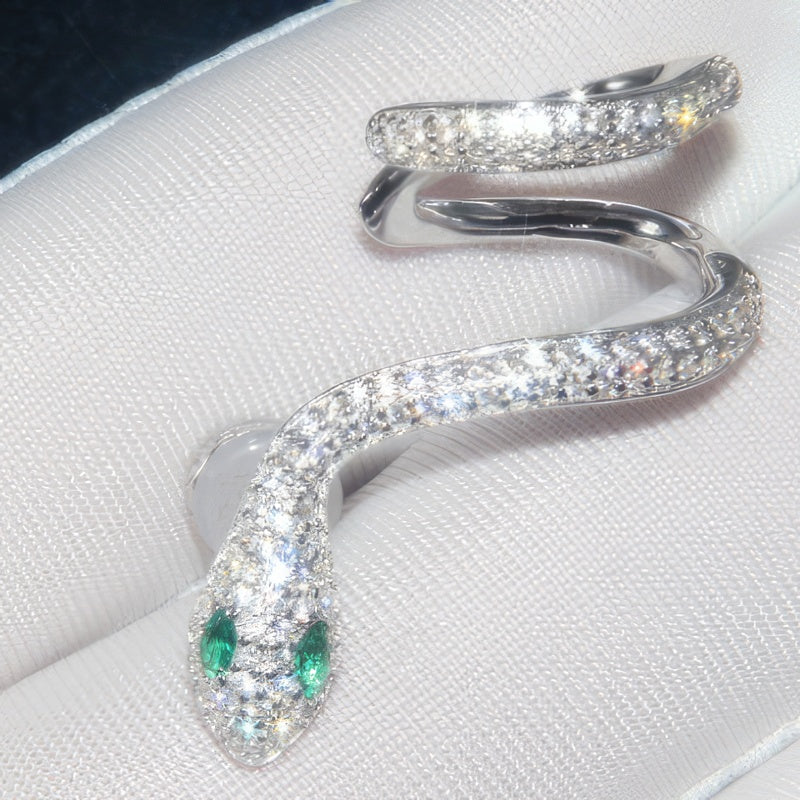 Gold-Plated Dangling Snake Earring