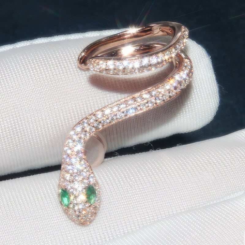 Gold-Plated Dangling Snake Earring