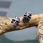 Silver Skull Head Earring